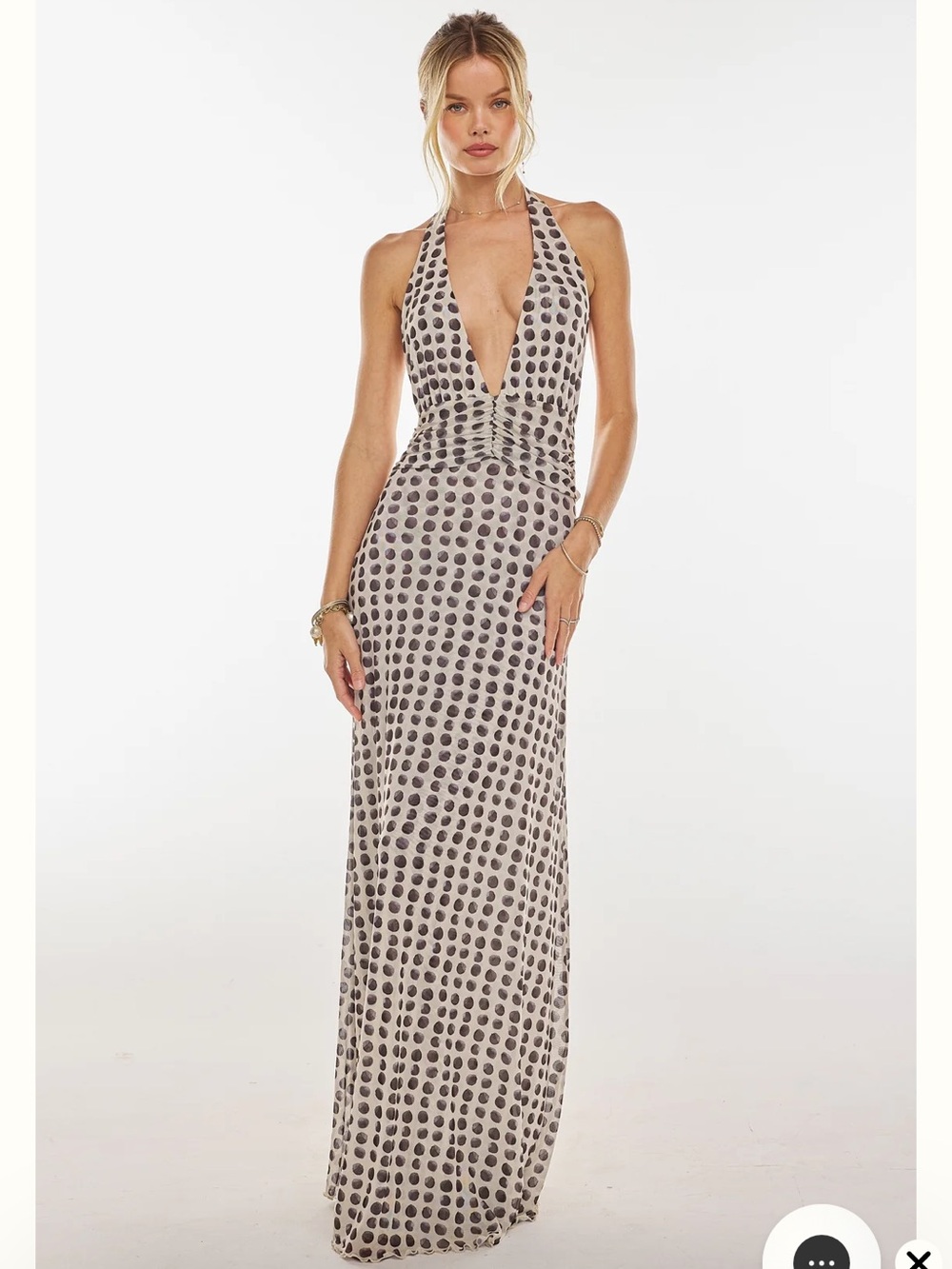 RESA Polka Dot Halter Maxi Dress. Like new